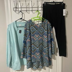 Ashley Blue Black Leggings